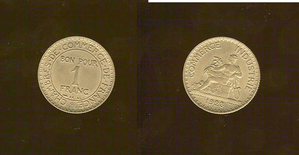 1 franc Chamber of Commerce 1923 Unc
